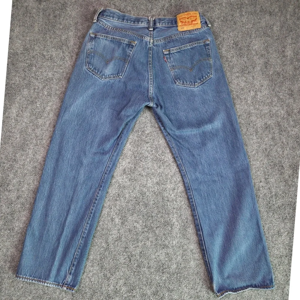 Levi's 501 Original Fit Jeans Mens 30x26 Blue Straight Leg Button Fly Denim